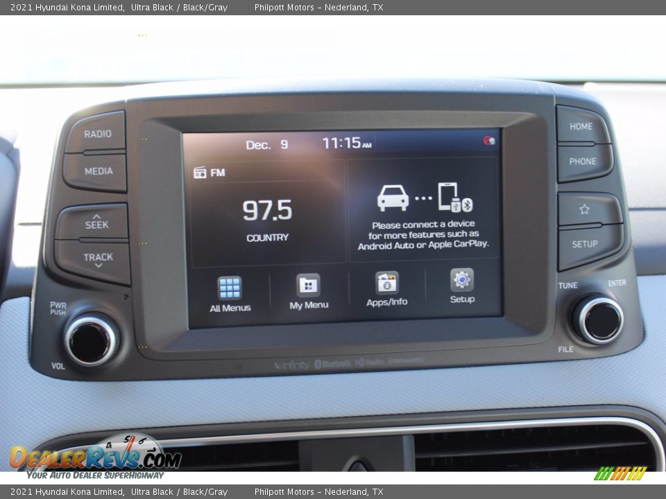 2021 Hyundai Kona Limited Ultra Black / Black/Gray Photo #15