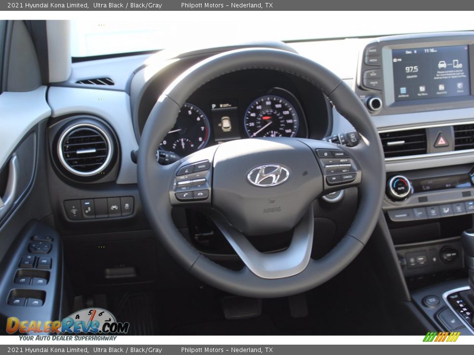 2021 Hyundai Kona Limited Ultra Black / Black/Gray Photo #22