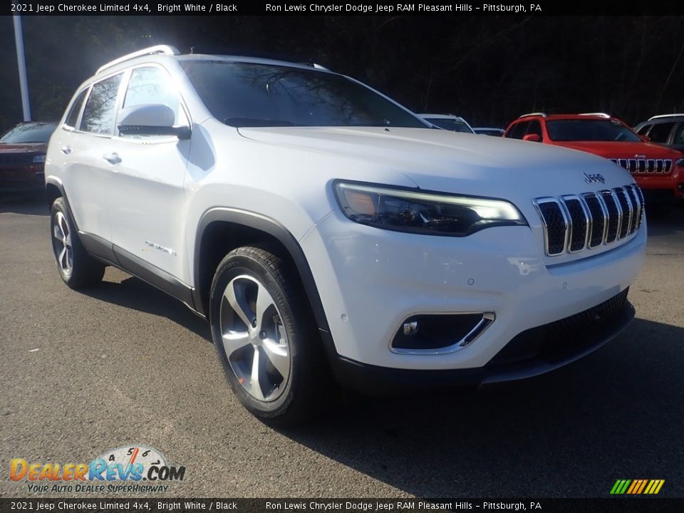 2021 Jeep Cherokee Limited 4x4 Bright White / Black Photo #3