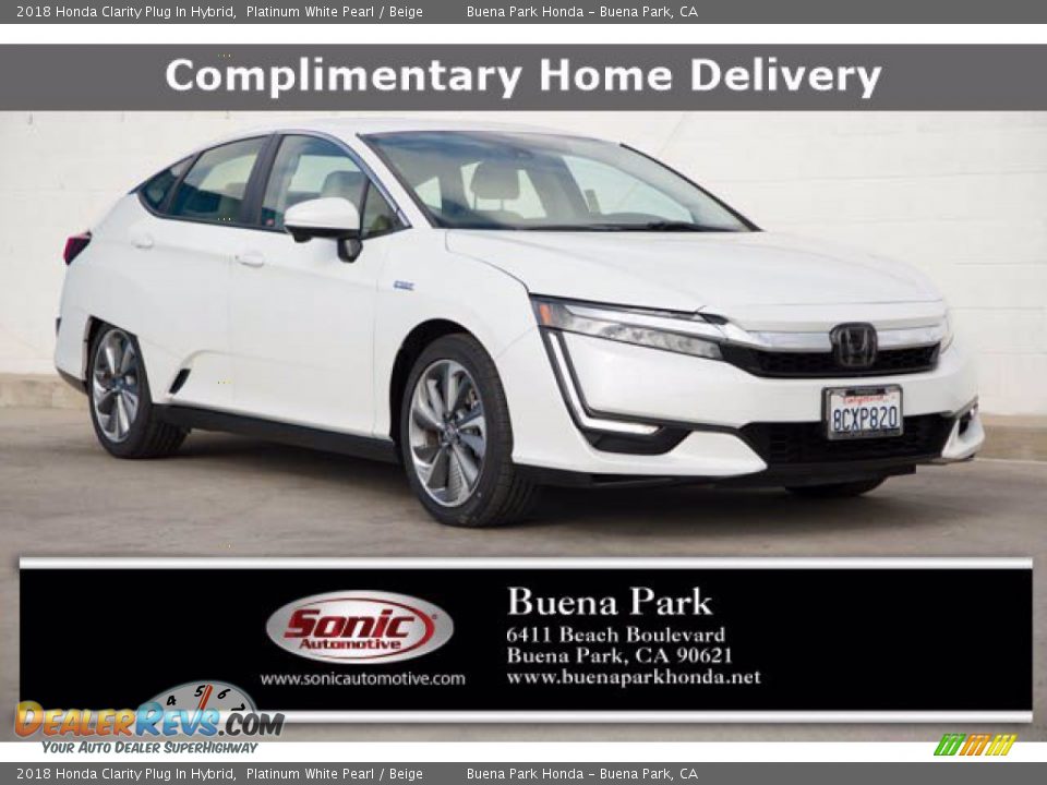 2018 Honda Clarity Plug In Hybrid Platinum White Pearl / Beige Photo #1