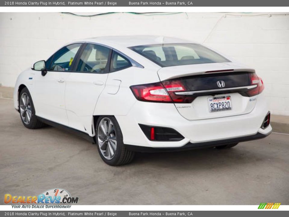 2018 Honda Clarity Plug In Hybrid Platinum White Pearl / Beige Photo #2