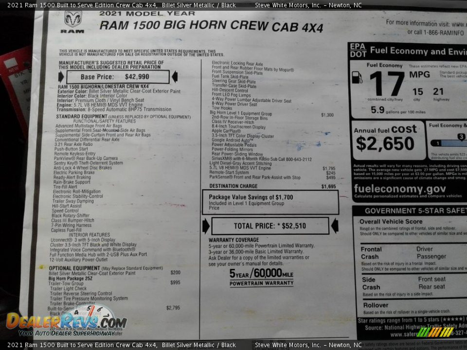 2021 Ram 1500 Built to Serve Edition Crew Cab 4x4 Billet Silver Metallic / Black Photo #30