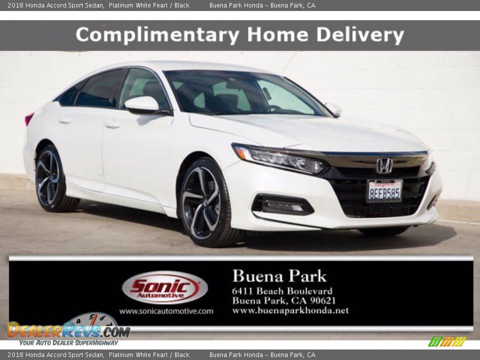 2018 Honda Accord Sport Sedan Platinum White Pearl / Black Photo #1