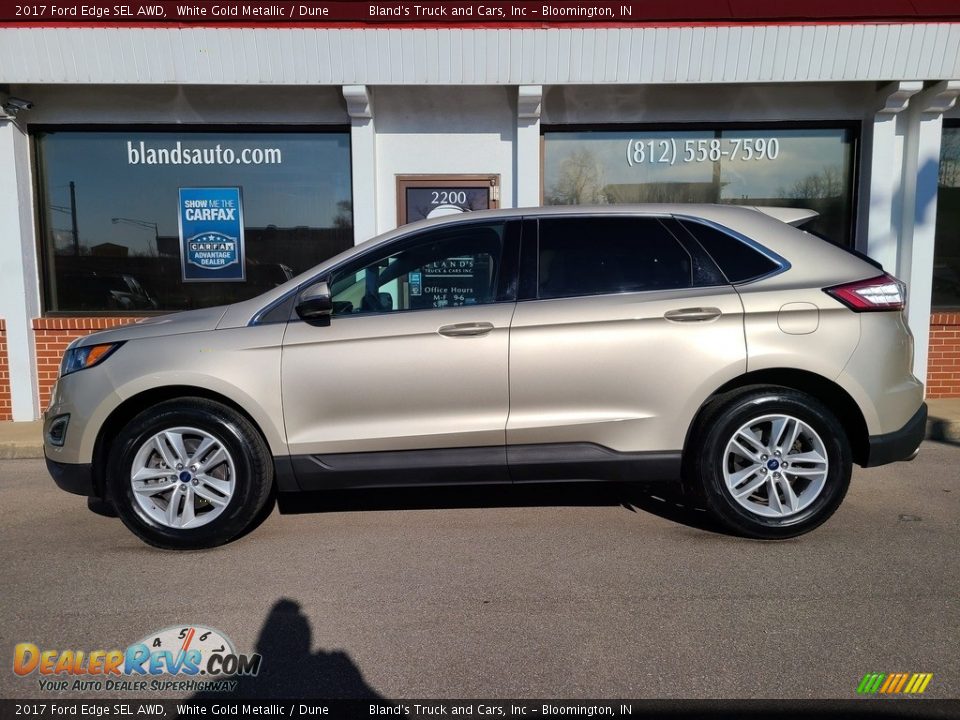 2017 Ford Edge SEL AWD White Gold Metallic / Dune Photo #1