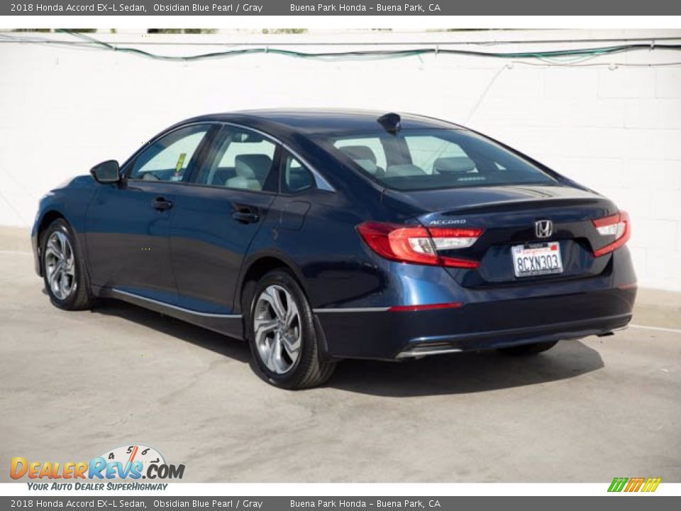 2018 Honda Accord EX-L Sedan Obsidian Blue Pearl / Gray Photo #2