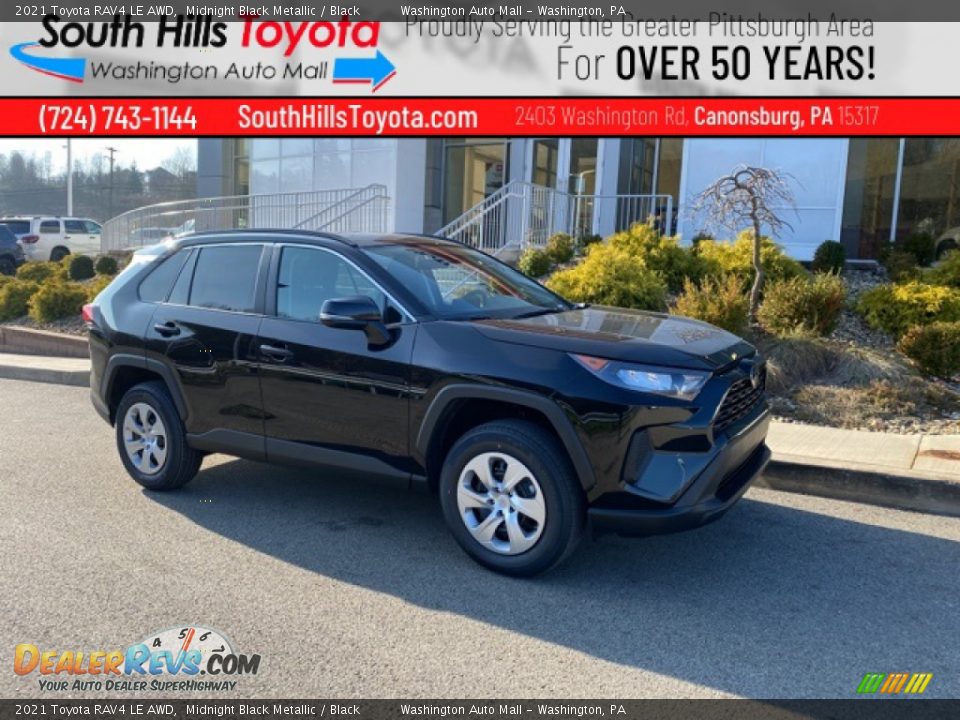 2021 Toyota RAV4 LE AWD Midnight Black Metallic / Black Photo #1