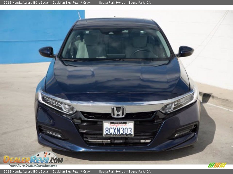 2018 Honda Accord EX-L Sedan Obsidian Blue Pearl / Gray Photo #7