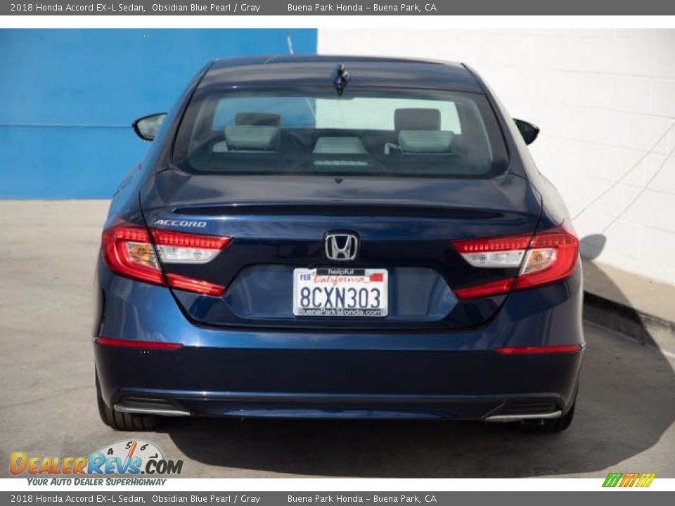 2018 Honda Accord EX-L Sedan Obsidian Blue Pearl / Gray Photo #9