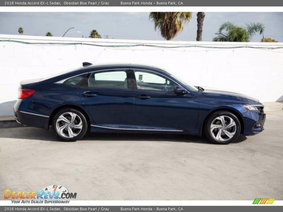 2018 Honda Accord EX-L Sedan Obsidian Blue Pearl / Gray Photo #12