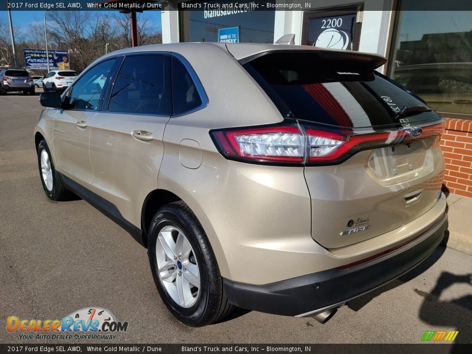 2017 Ford Edge SEL AWD White Gold Metallic / Dune Photo #31