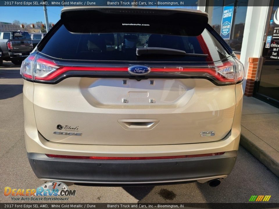 2017 Ford Edge SEL AWD White Gold Metallic / Dune Photo #32