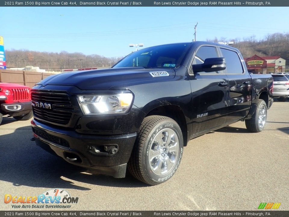 2021 Ram 1500 Big Horn Crew Cab 4x4 Diamond Black Crystal Pearl / Black Photo #1