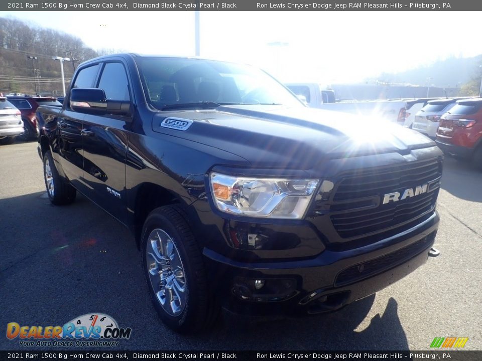 2021 Ram 1500 Big Horn Crew Cab 4x4 Diamond Black Crystal Pearl / Black Photo #3