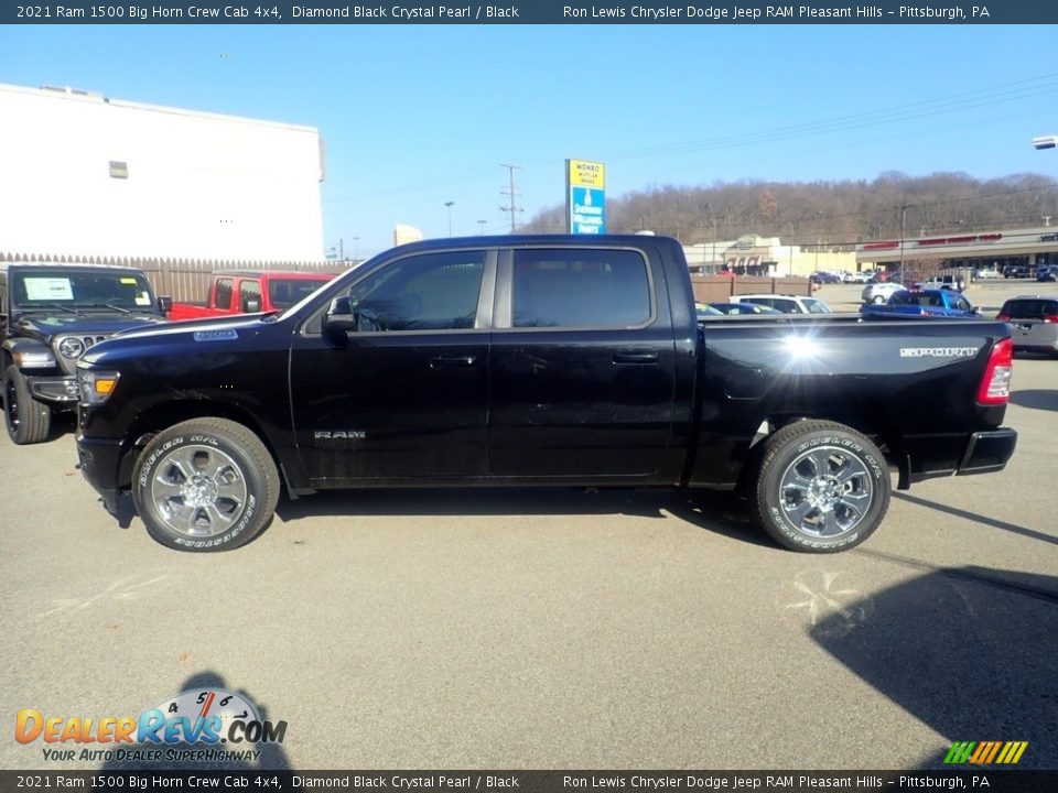 2021 Ram 1500 Big Horn Crew Cab 4x4 Diamond Black Crystal Pearl / Black Photo #6