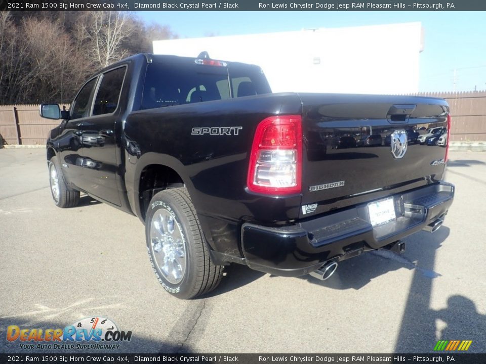 2021 Ram 1500 Big Horn Crew Cab 4x4 Diamond Black Crystal Pearl / Black Photo #7