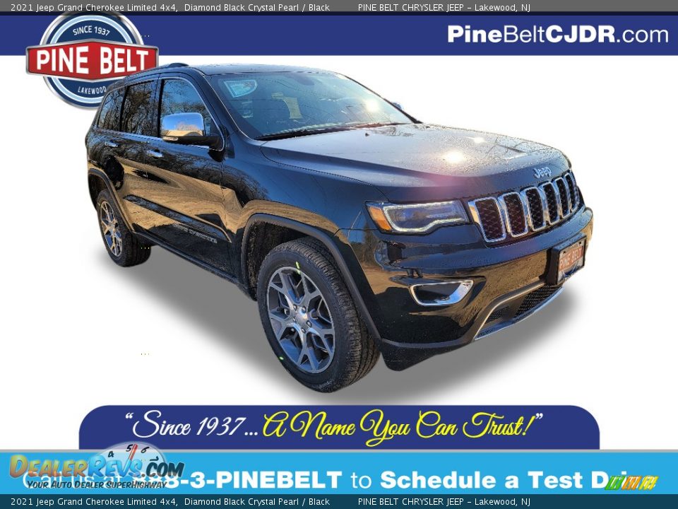 2021 Jeep Grand Cherokee Limited 4x4 Diamond Black Crystal Pearl / Black Photo #1
