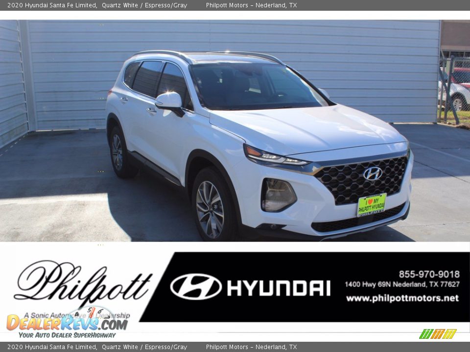 2020 Hyundai Santa Fe Limited Quartz White / Espresso/Gray Photo #1