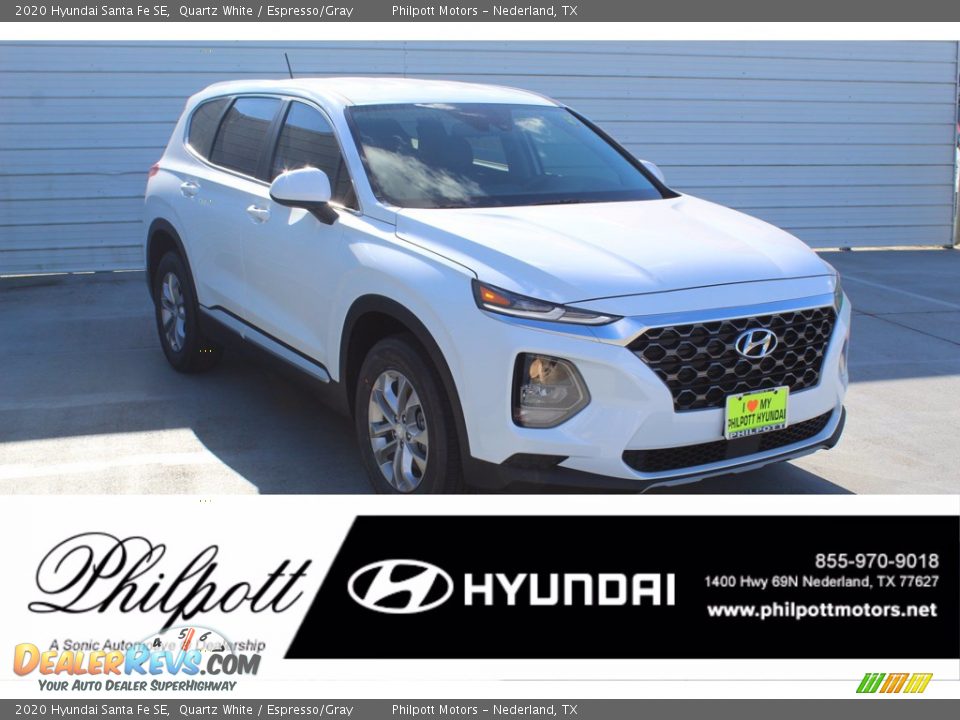 2020 Hyundai Santa Fe SE Quartz White / Espresso/Gray Photo #1
