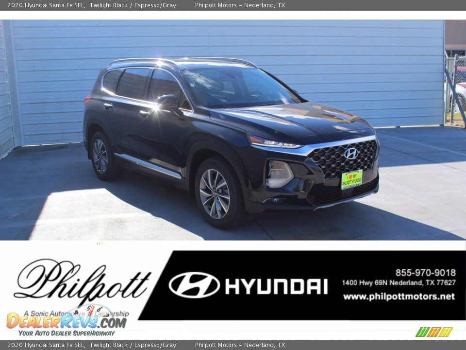 2020 Hyundai Santa Fe SEL Twilight Black / Espresso/Gray Photo #1
