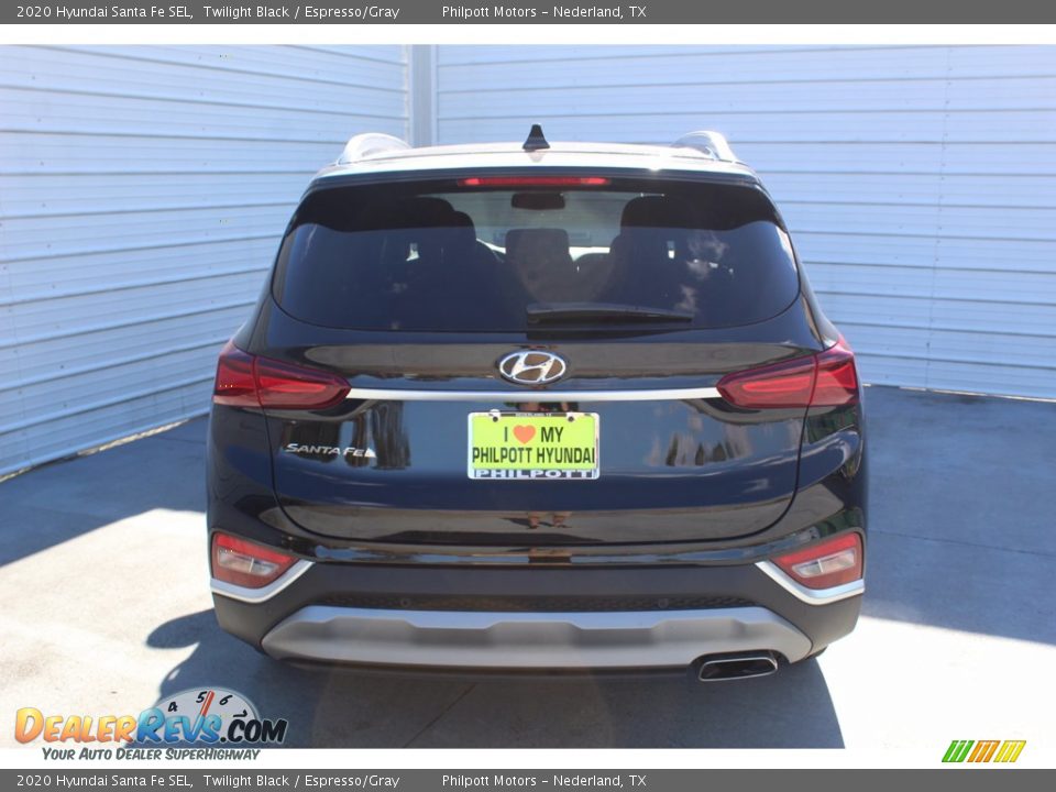 2020 Hyundai Santa Fe SEL Twilight Black / Espresso/Gray Photo #7