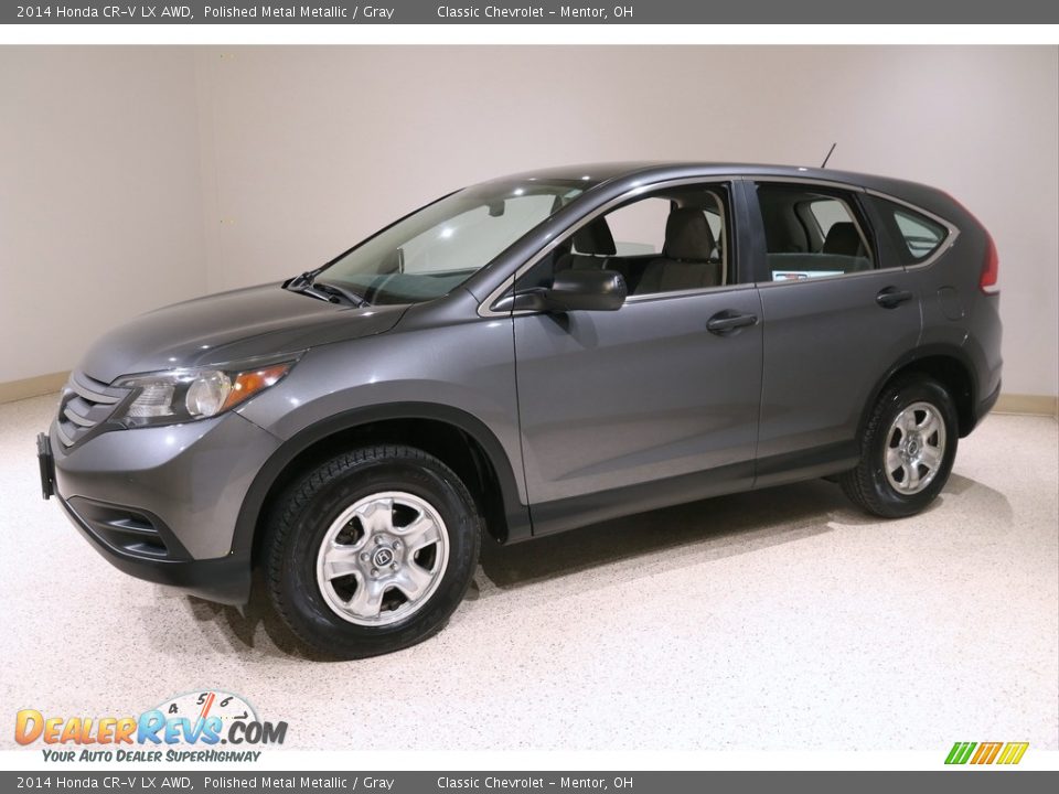 2014 Honda CR-V LX AWD Polished Metal Metallic / Gray Photo #3