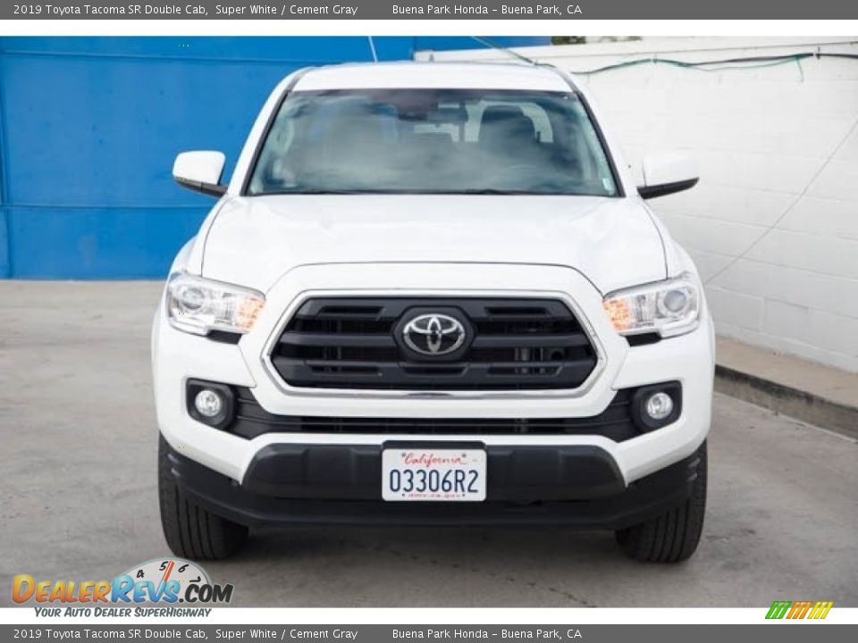 2019 Toyota Tacoma SR Double Cab Super White / Cement Gray Photo #7