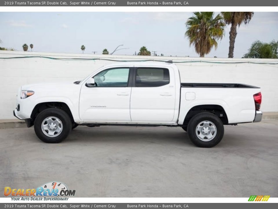 2019 Toyota Tacoma SR Double Cab Super White / Cement Gray Photo #8