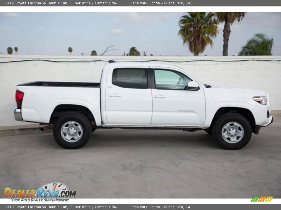 2019 Toyota Tacoma SR Double Cab Super White / Cement Gray Photo #13