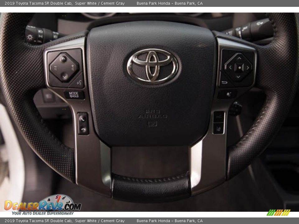 2019 Toyota Tacoma SR Double Cab Super White / Cement Gray Photo #14