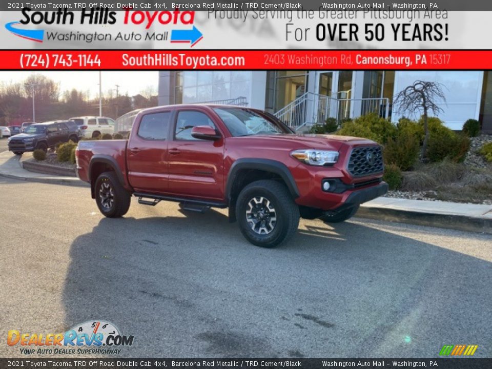 2021 Toyota Tacoma TRD Off Road Double Cab 4x4 Barcelona Red Metallic / TRD Cement/Black Photo #1