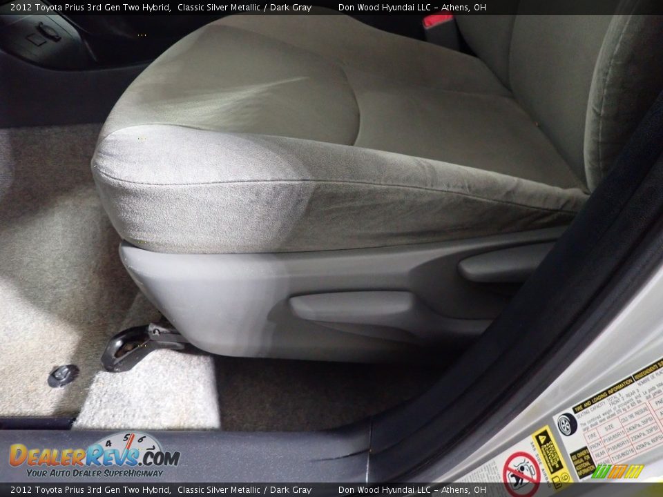 2012 Toyota Prius 3rd Gen Two Hybrid Classic Silver Metallic / Dark Gray Photo #22