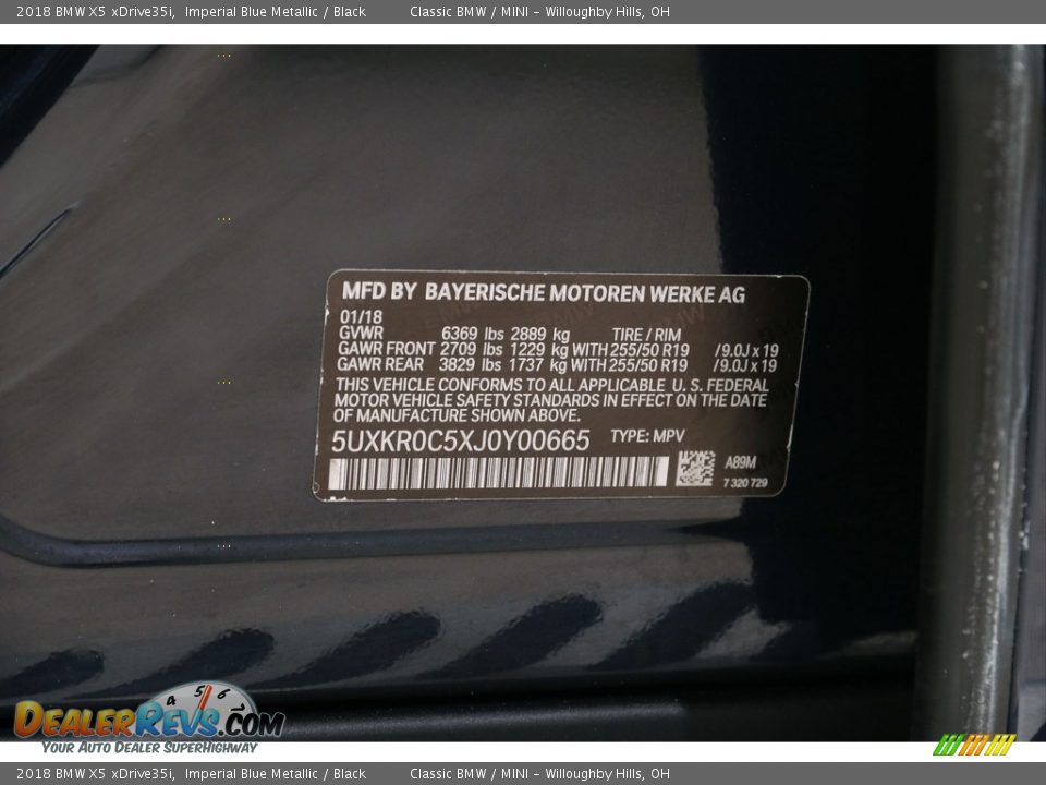 2018 BMW X5 xDrive35i Imperial Blue Metallic / Black Photo #27
