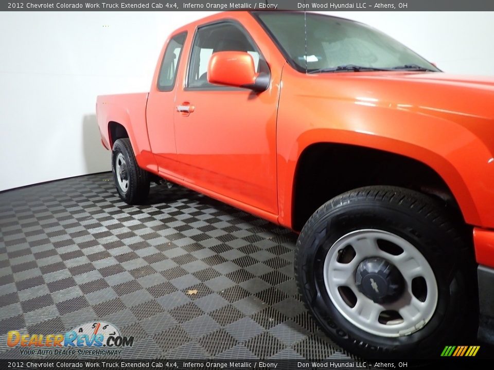 2012 Chevrolet Colorado Work Truck Extended Cab 4x4 Inferno Orange Metallic / Ebony Photo #3