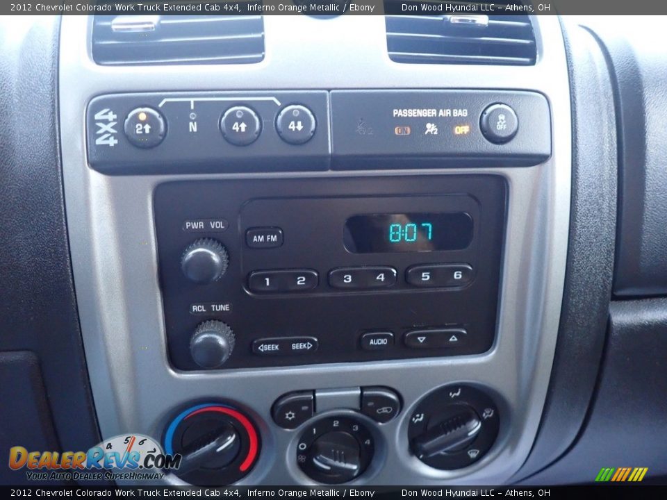 Controls of 2012 Chevrolet Colorado Work Truck Extended Cab 4x4 Photo #26