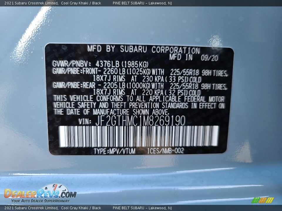 2021 Subaru Crosstrek Limited Cool Gray Khaki / Black Photo #14