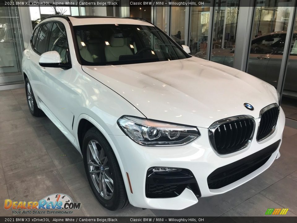 2021 BMW X3 xDrive30i Alpine White / Canberra Beige/Black Photo #1