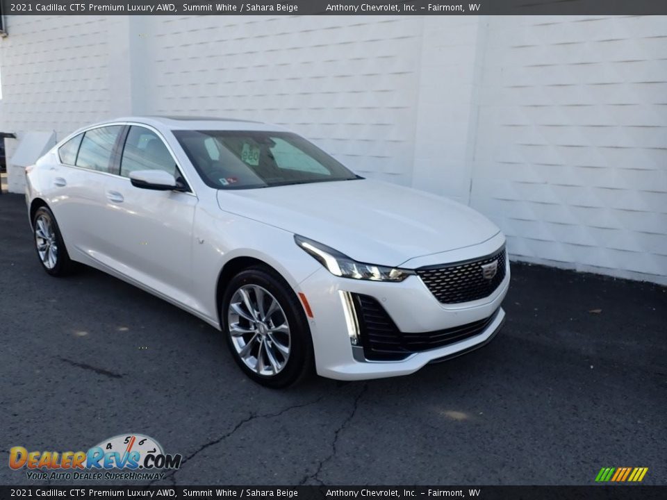 2021 Cadillac CT5 Premium Luxury AWD Summit White / Sahara Beige Photo #1