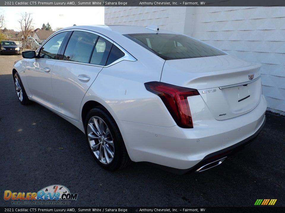 2021 Cadillac CT5 Premium Luxury AWD Summit White / Sahara Beige Photo #6