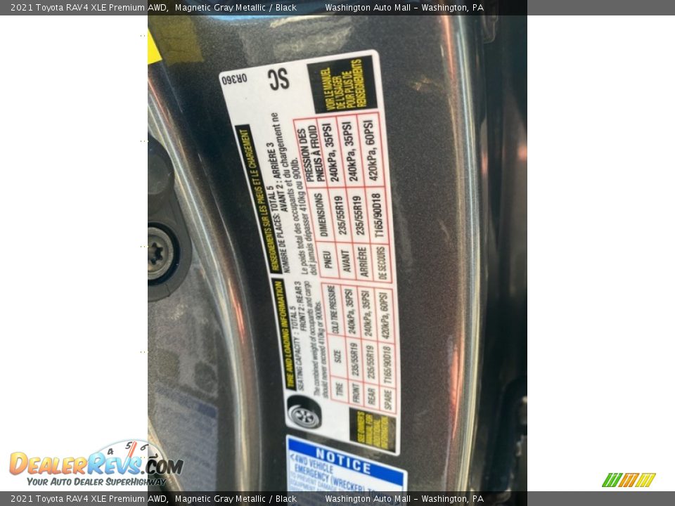 2021 Toyota RAV4 XLE Premium AWD Magnetic Gray Metallic / Black Photo #33