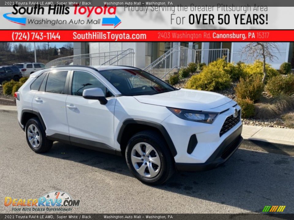 2021 Toyota RAV4 LE AWD Super White / Black Photo #1