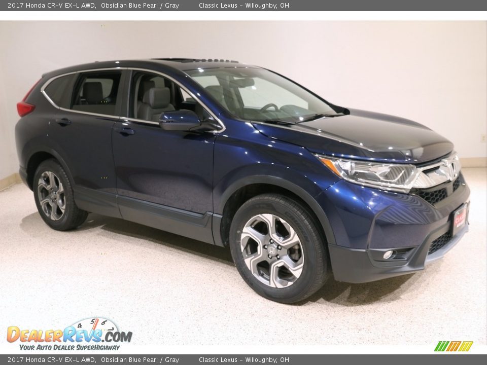 2017 Honda CR-V EX-L AWD Obsidian Blue Pearl / Gray Photo #1