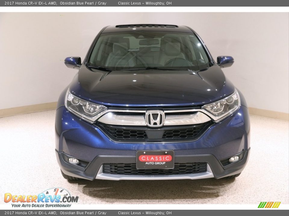 2017 Honda CR-V EX-L AWD Obsidian Blue Pearl / Gray Photo #2