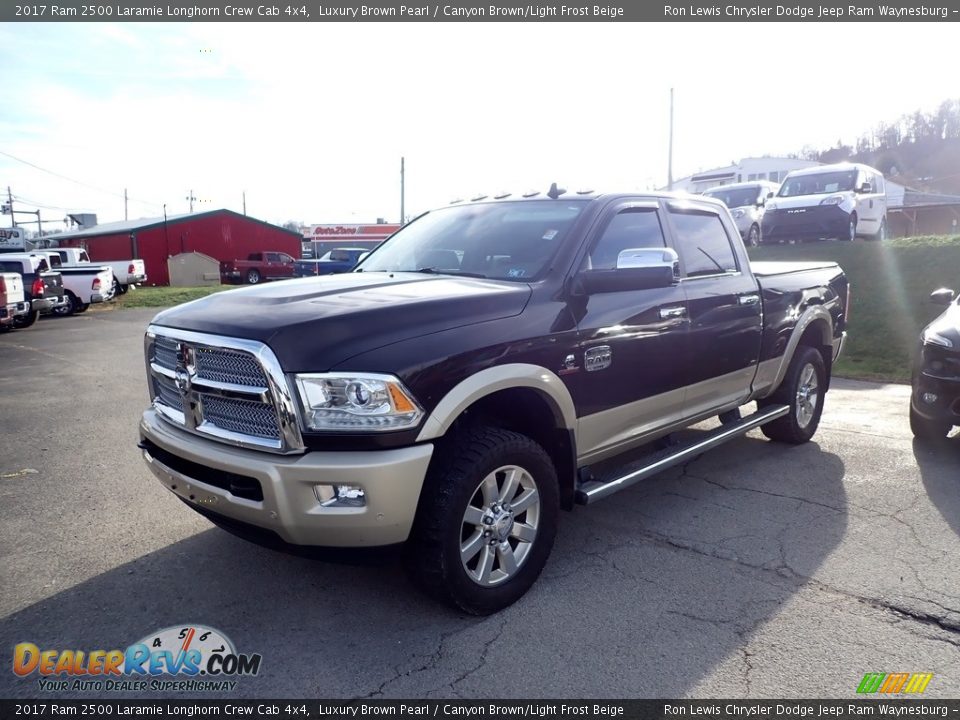 2017 Ram 2500 Laramie Longhorn Crew Cab 4x4 Luxury Brown Pearl / Canyon Brown/Light Frost Beige Photo #1