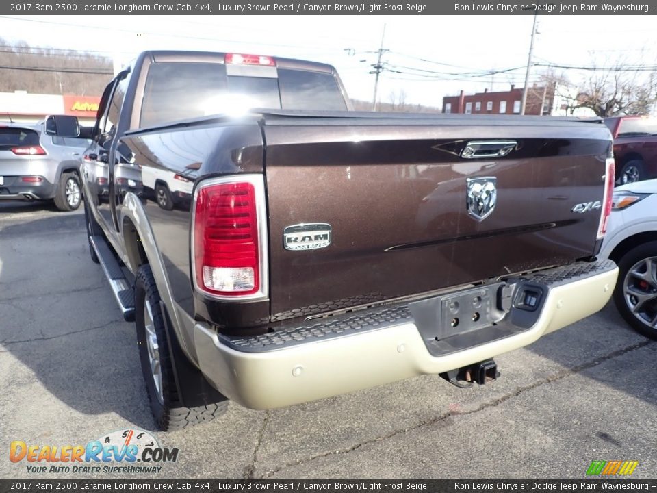 2017 Ram 2500 Laramie Longhorn Crew Cab 4x4 Luxury Brown Pearl / Canyon Brown/Light Frost Beige Photo #3