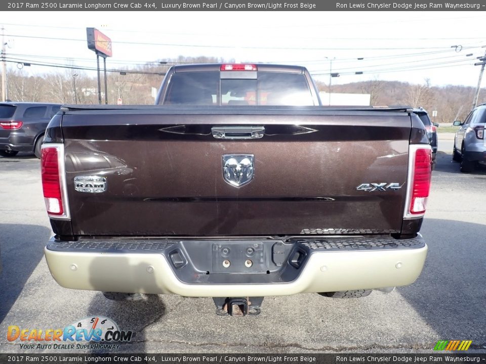 2017 Ram 2500 Laramie Longhorn Crew Cab 4x4 Luxury Brown Pearl / Canyon Brown/Light Frost Beige Photo #4