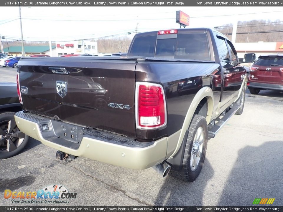 2017 Ram 2500 Laramie Longhorn Crew Cab 4x4 Luxury Brown Pearl / Canyon Brown/Light Frost Beige Photo #5