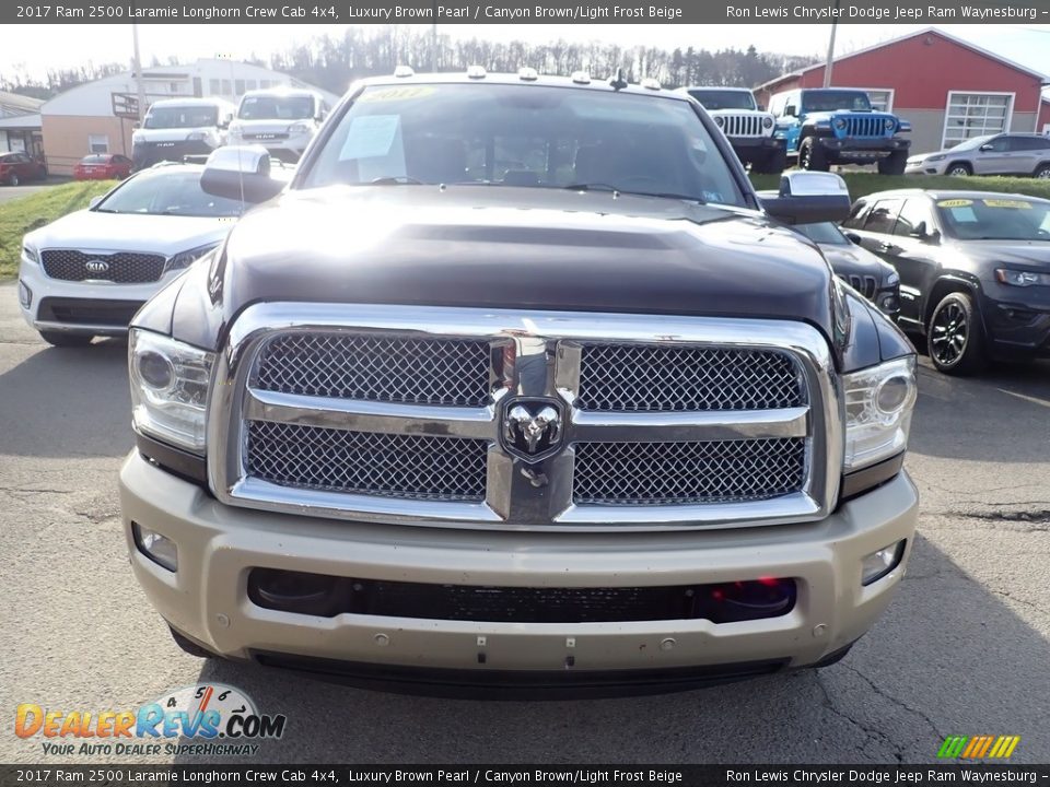 2017 Ram 2500 Laramie Longhorn Crew Cab 4x4 Luxury Brown Pearl / Canyon Brown/Light Frost Beige Photo #8