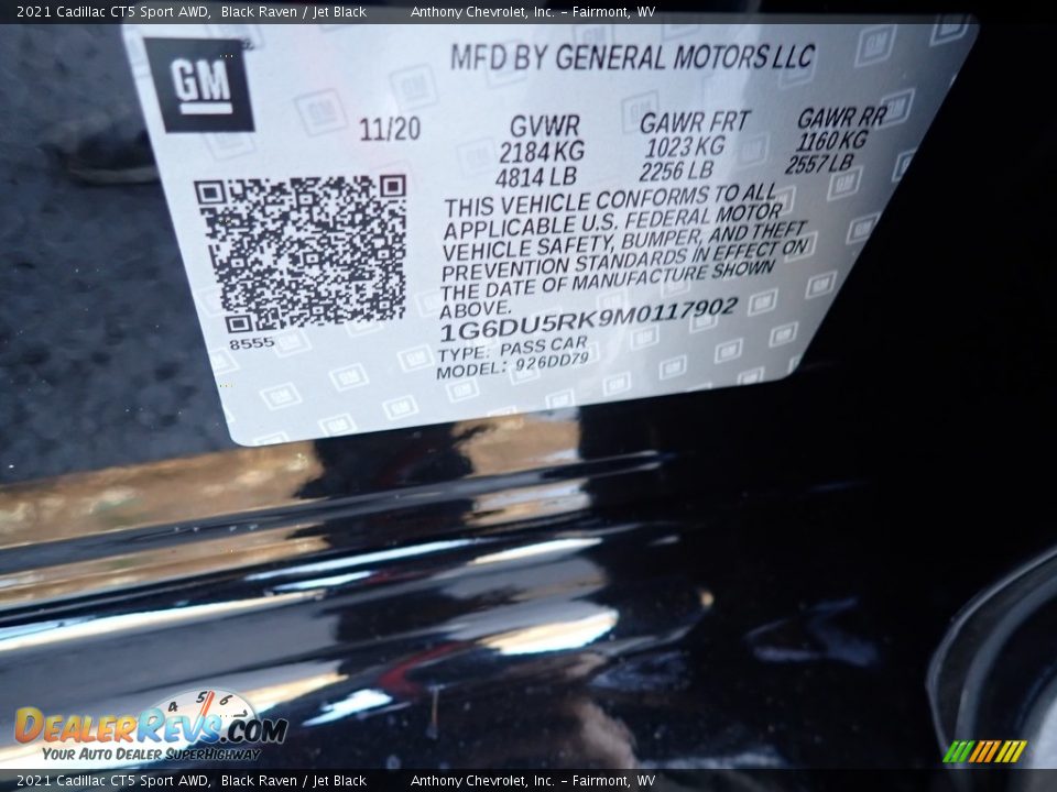 2021 Cadillac CT5 Sport AWD Black Raven / Jet Black Photo #15