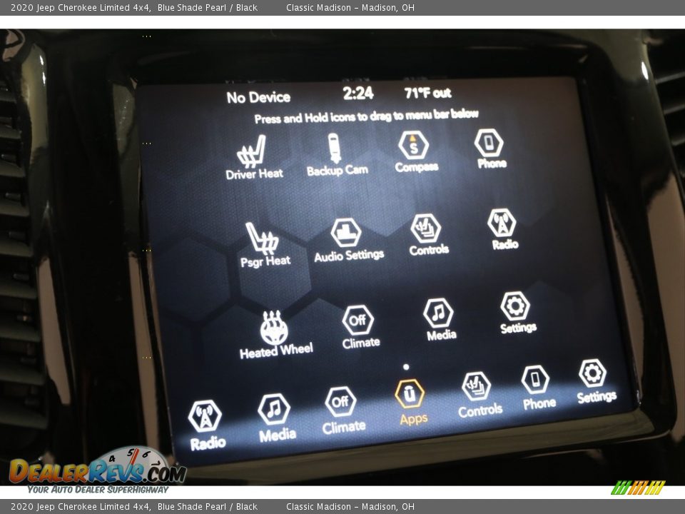 2020 Jeep Cherokee Limited 4x4 Blue Shade Pearl / Black Photo #13