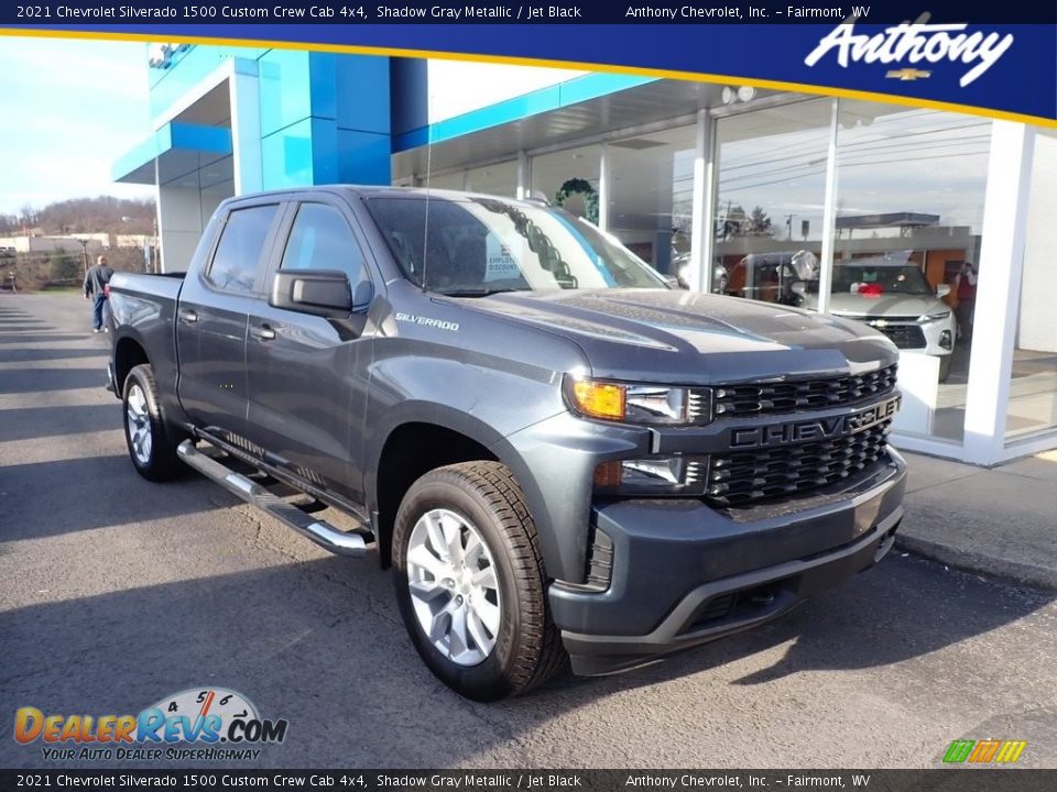 2021 Chevrolet Silverado 1500 Custom Crew Cab 4x4 Shadow Gray Metallic / Jet Black Photo #1